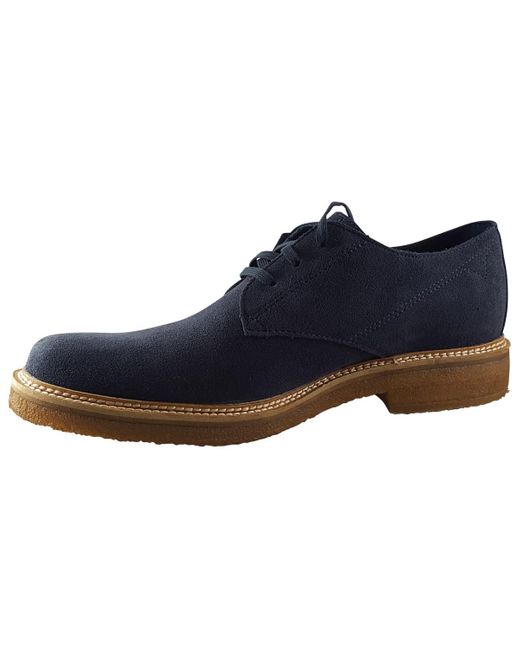 Clarks Blue Clarkdalederby Suede Shoes In Navy Standard Fit Size 12