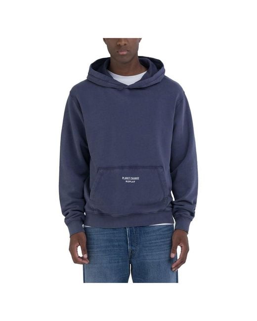 M6961 Felpa con Cappuccio di Replay in Blue da Uomo