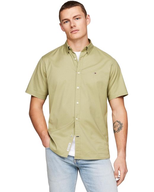 Camisa de ga Corta para Hombre Tommy Hilfiger de hombre de color Green