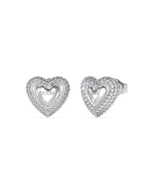 Orecchini Beloved in acciaio argentato di Guess in White