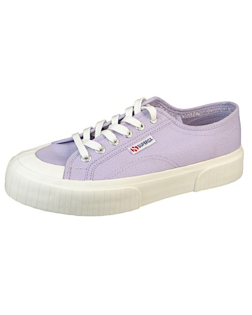 Sneaker basse da donna 2630 Stripe Low Top S00GRT0 viola di Superga in Black