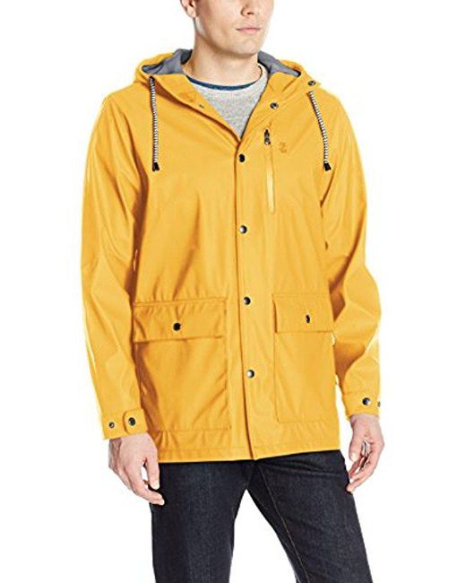 Izod Yellow Waterproof Rain Slicker Jacket for men