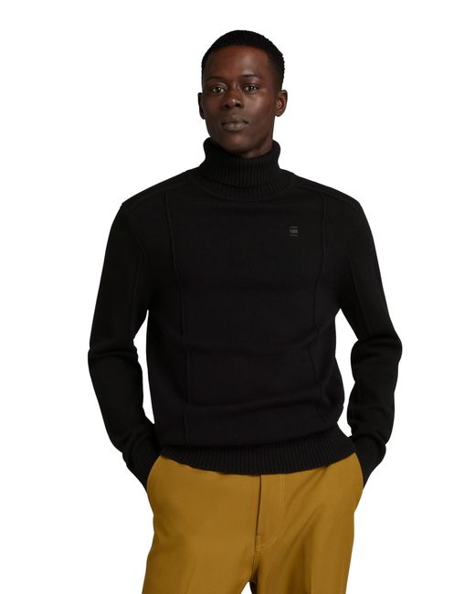 G-Star RAW Structure Turtle Knit Sweater Voor in het Black voor heren
