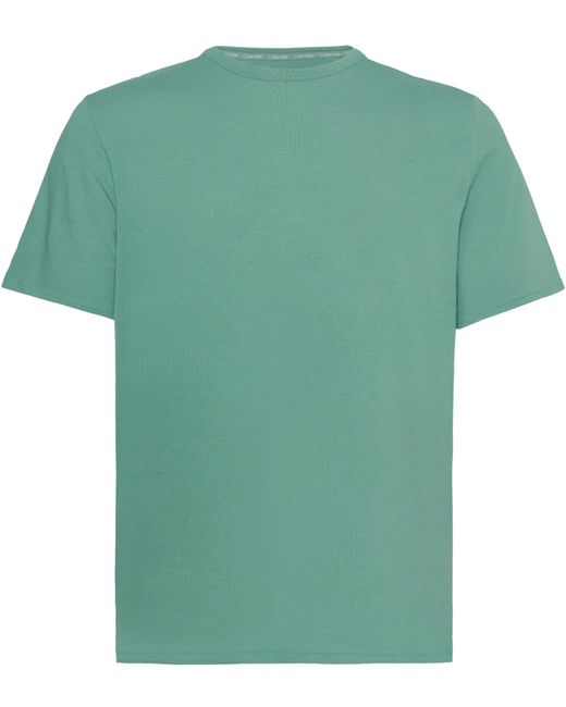 T-shirt Uomo iche Corte S/S Crew Neck Elasticizzata di Calvin Klein in Green da Uomo