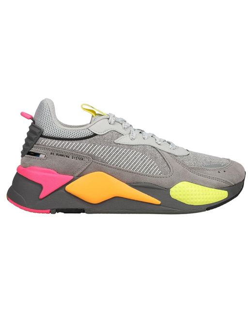 PUMA Gray X Highlighter Lace Up Sneakers Shoes Casual for men