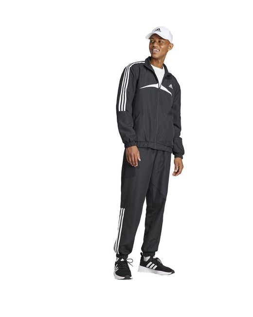 Adidas Black Sportswear Woven Chevron Track Suit Tracksuit for men