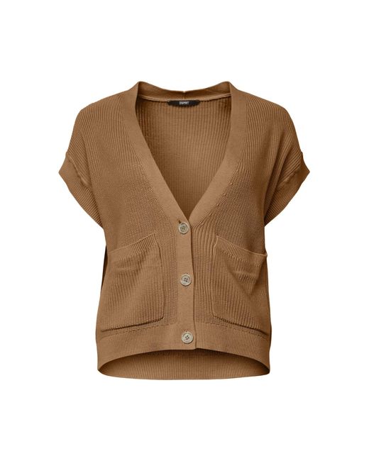 083eo1i302 Suéter cárdigan Esprit de color Brown