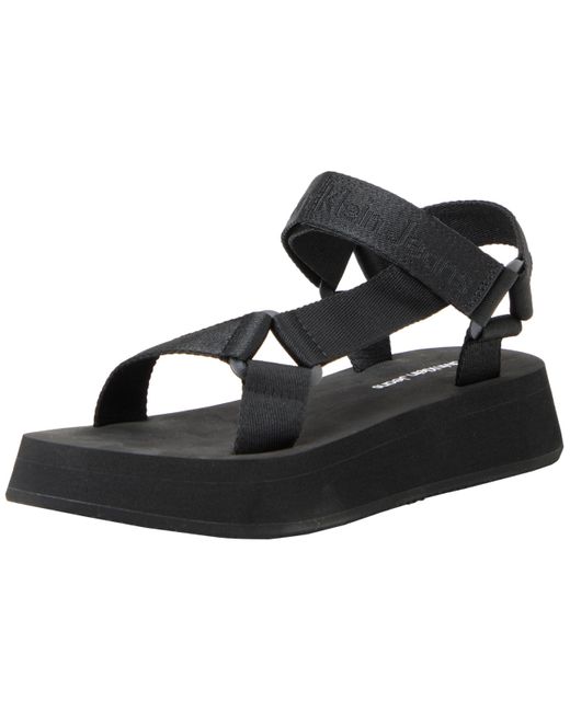 Calvin Klein Black Summer Webbing Sandals