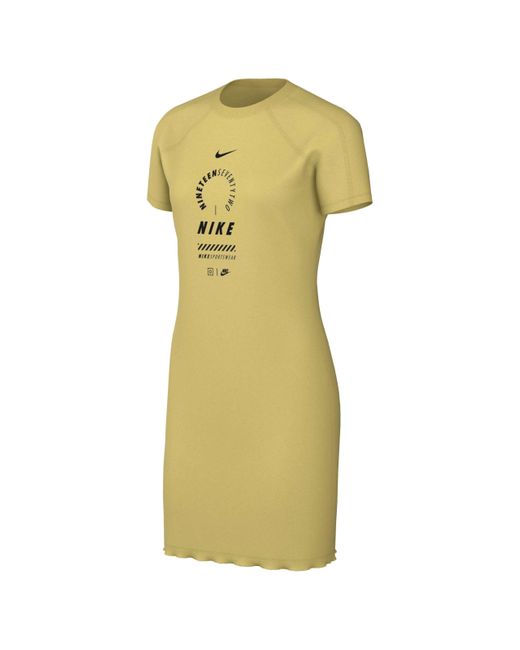 Damen Sportswear Dress Short-Sleeve SW Robe Nike en coloris Yellow