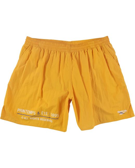 Reebok Yellow S Classic Athletic Workout Shorts for men
