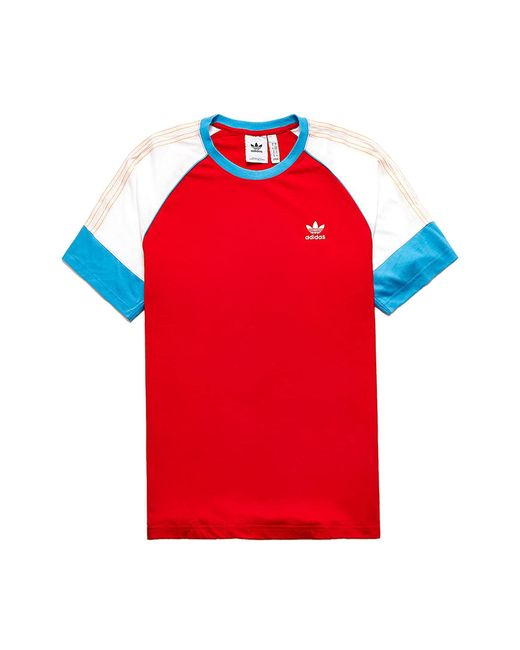 Adidas Varsity T-shirt Colorblock S Red Striped Embroidery Shirt for men