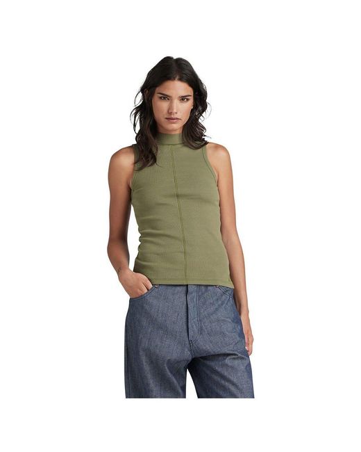 G-Star para Mujer Top Open Back Mock Slim G-Star de color Green
