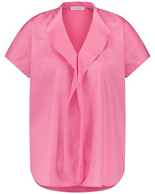 Gerry Weber Pink Kurzarmbluse mit Volant Kurzarm