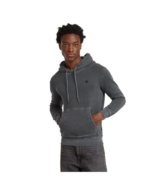 G-Star Overdyed Sweater Met Capuchon in het Gray voor heren