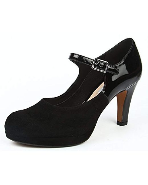 Clarks Black Angie Kendra, Ankle Strap Pumps