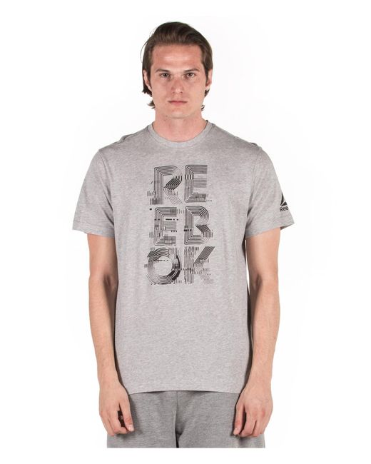 Reebok Gray S Futurism Graphic T-shirt for men