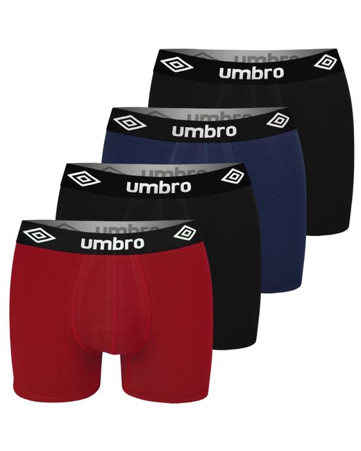 Umbro Boxershorts 4er Pack XL Baumwoll Passform Atmungsaktiv Unterwäsche Unterhosen Männer Retroshorts in Blue für Herren