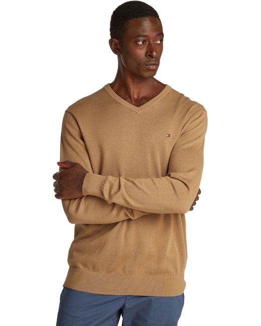 Tommy Hilfiger Multicolor 's V-neck Essential Cotton Jumper for men