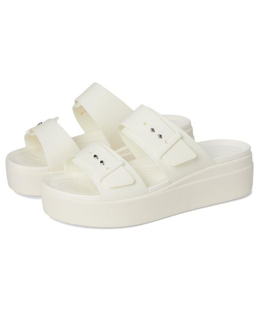 CROCSTM White Sandal,brooklyn Buckle Low Wedge,chalk,8 Uk