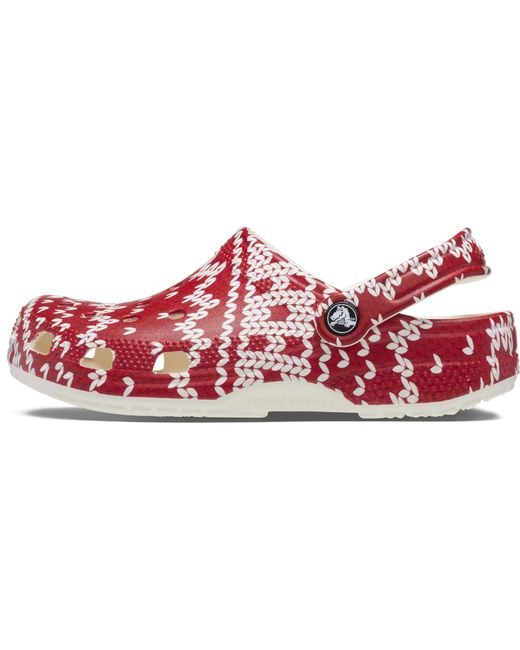 CROCSTM Red Classic Holiday Sweater Clog 39-40 EU Multi