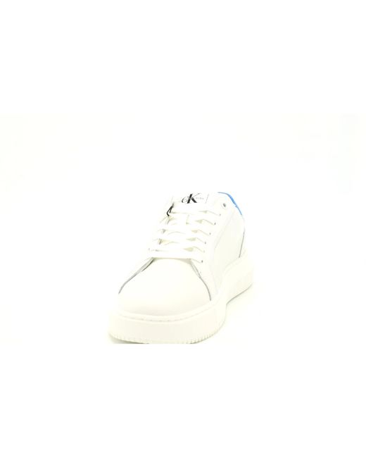 Calvin Klein White Jean Chunky Cupsole Mono Lth Ym0ym00681 Sneakers for men