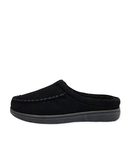 Clarks Black S Cozy Open Back Suede Clog Slipper With Plush Sherpa Lining Indoor Outdoor Slippers For for men