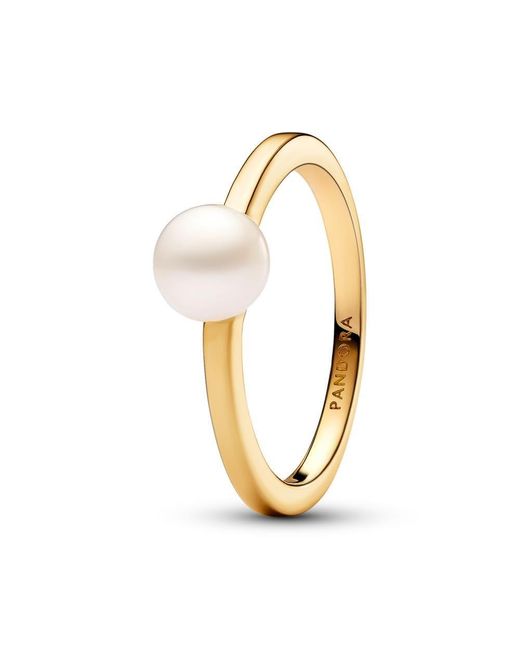Pandora Metallic 14k Gold-plated unique metal blend Treated freshwater cultured pearl White 163157C01
