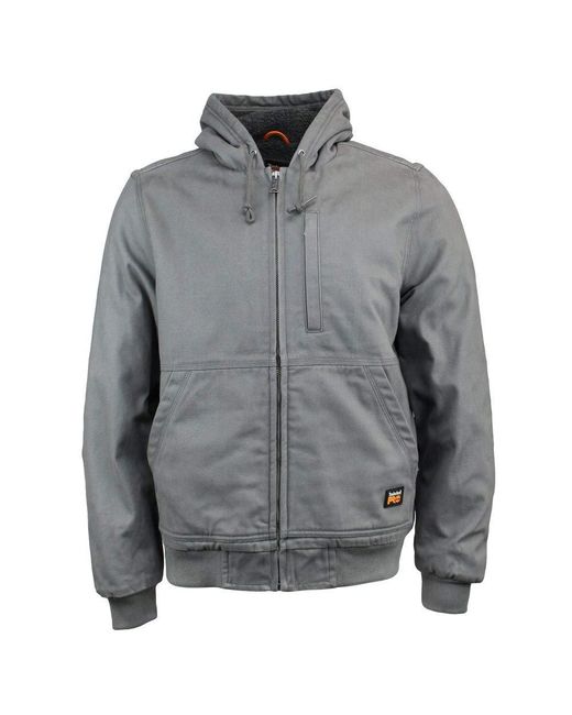 Timberland Gray Gritman Lined Canvas Hooded Jacket Outdoors Equipment for men