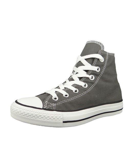 Schuhe Chuck Taylor all Star Hi Charcoal di Converse in White