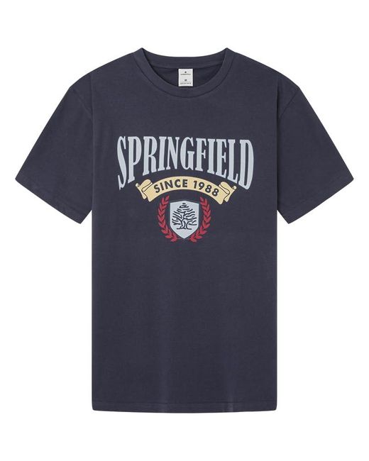 Reconsider Short Sleeve T-Shirt with Logo ON Chest Camiseta Springfield de hombre de color Blue