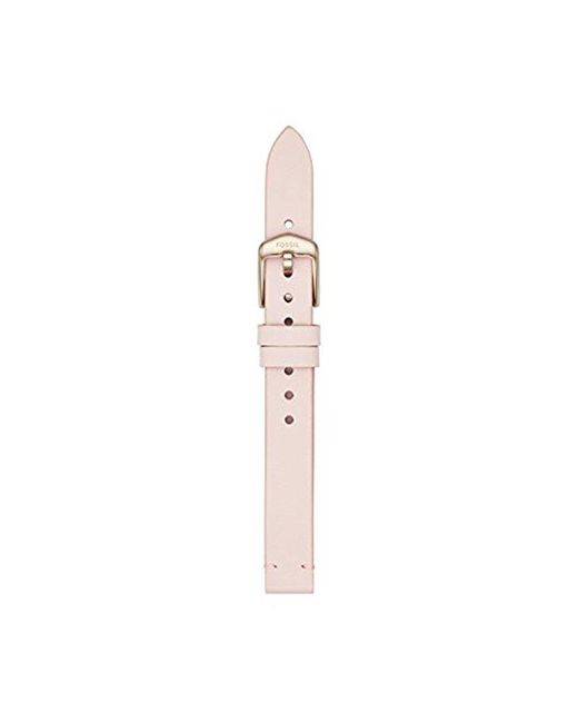 Fossil 12mm Leather Watch Strap in Pink 