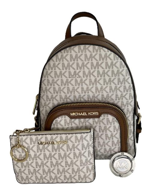 Michael Kors Gray Jaycee Xs Convertible Zip Pocket Backpack Bundled With Sm Tz Coinpouch Wallet Purse Hook