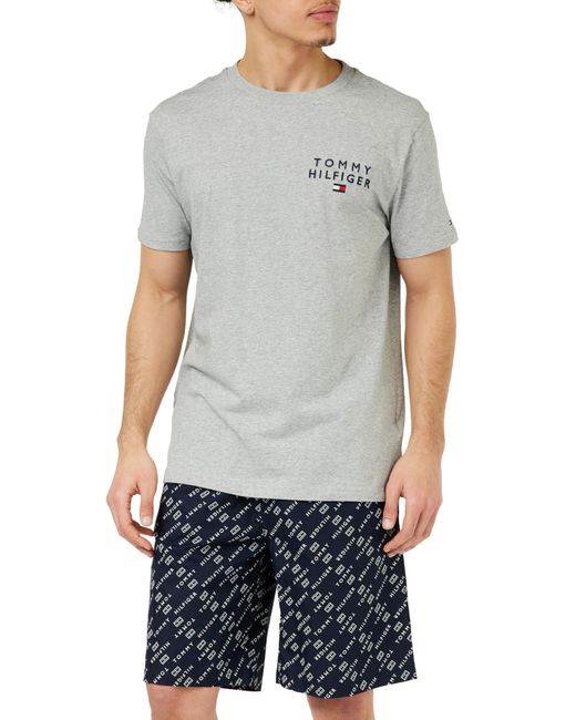Tommy Hilfiger Pyjama-Set Drawstring Kurz in Gray für Herren