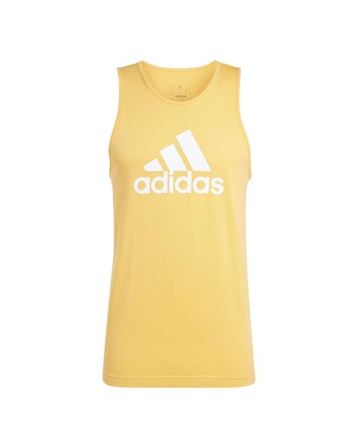 Adidas Yellow S Logo Muscle Vest Top Hazy Orange Xl for men