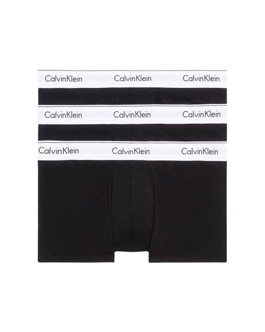 Calvin Klein Black Low-rise Boxer Short Trunks Stretch Cotton Pack Of 3 for men