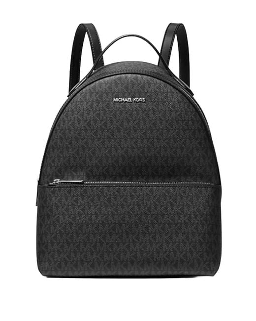 Michael Kors Black Sheila Medium Logo Backpack