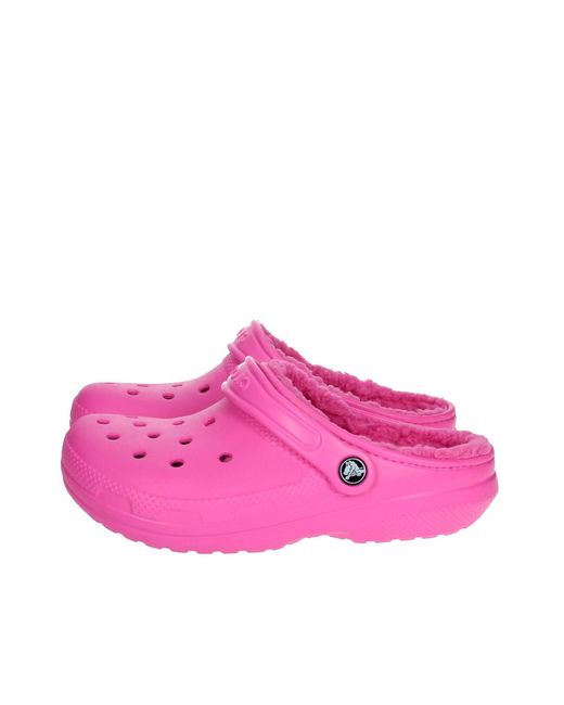 fuzzy red crocs