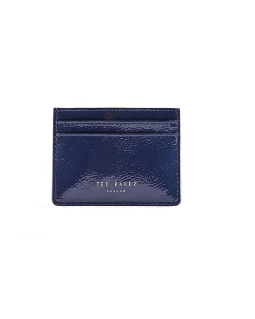 Ted Baker Blue Roseya-crinkle Leather Card Holder Bi-fold Wallet