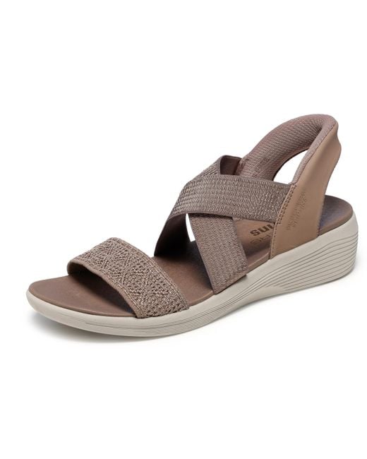 Skechers Brown Arya-very Demure Hands Free Slip-ins Wedge Sandal