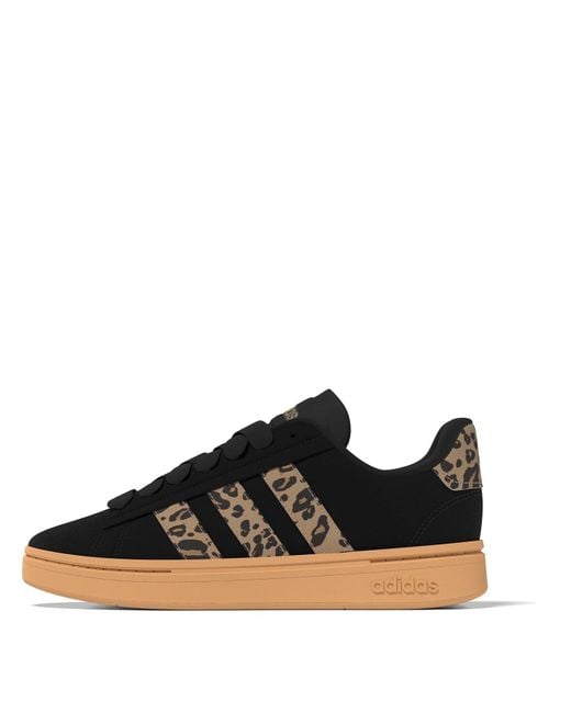 Adidas Blue S Grand Court Alpha 00s Low Top Trainers Black/leopard 5
