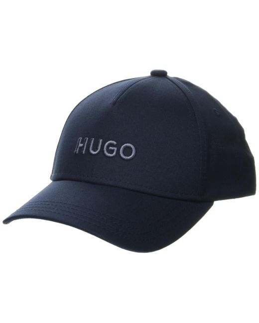 HUGO Blue Big Logo Cotton Baseball Hat Cap for men