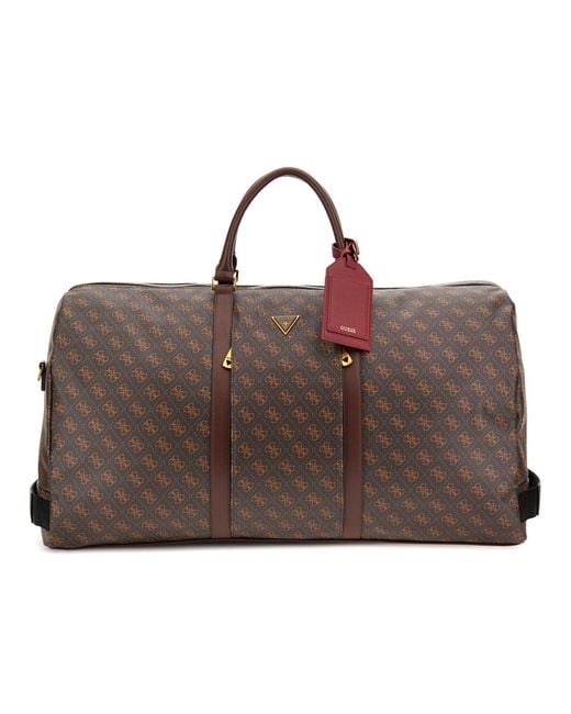 Guess Pisa Double Zip Weekender Brown/ochre/burgundy for men