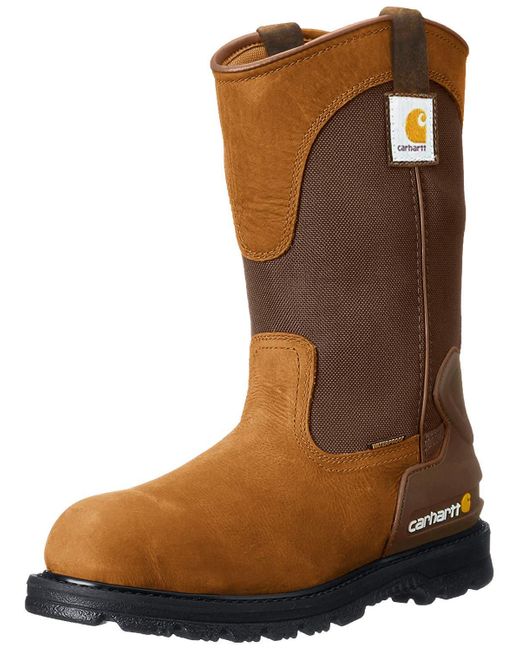 Carhartt 11" Wellington Waterproof Soft Toe Pull-On Leather Work Boot CMP1100, in Brown für Herren