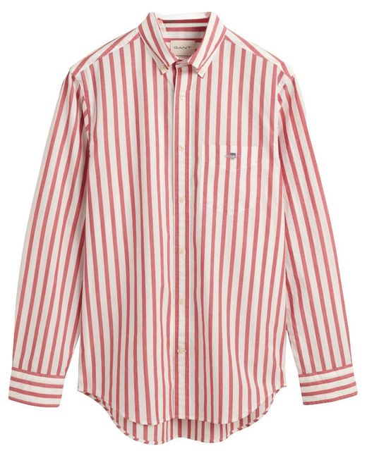 Reg Wide Poplin Stripe Shirt di Gant in Red da Uomo