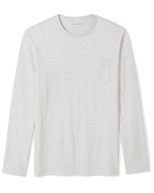 T-Shirt a iche Lunghe Slim Uomo di Amazon Essentials in White da Uomo