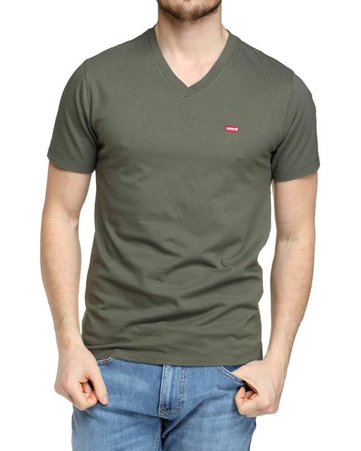 Levi's Original Housemark V-Neck T-Shirt in Green für Herren