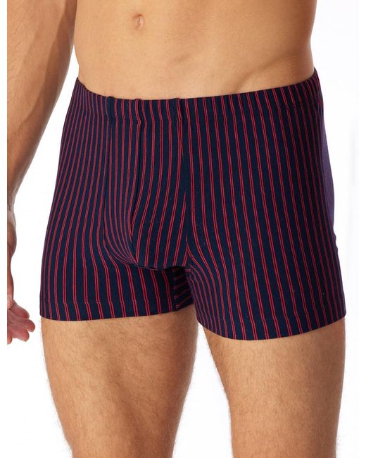 Schiesser Short für Männer weich und bequem ohne Gummibund Bio Baumwolle-Cotton Casual Unterwäsche in Purple für Herren