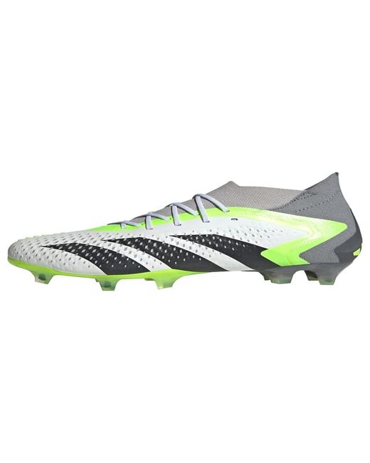 Adidas Green Unisex Predator Accuracy.1 Fg - Soccer, Football Boots, Cloud White/core Black/lucid Lemon, 8 Uk