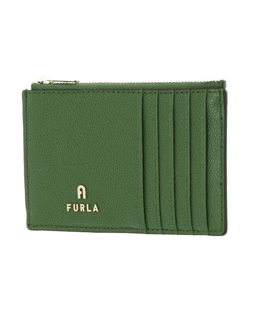 Camelia Zipped Card Case M Ivy di Furla in Green