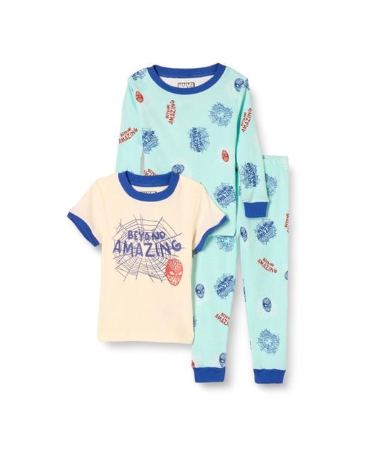 Marvel Conjuntos de Pijama Ceñidos de Algodón Niño Amazon Essentials de color Blue